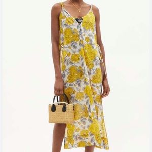 GANNI - V-Neck Rose-Print Cotton Cover-Up Dress - S/M NWOT